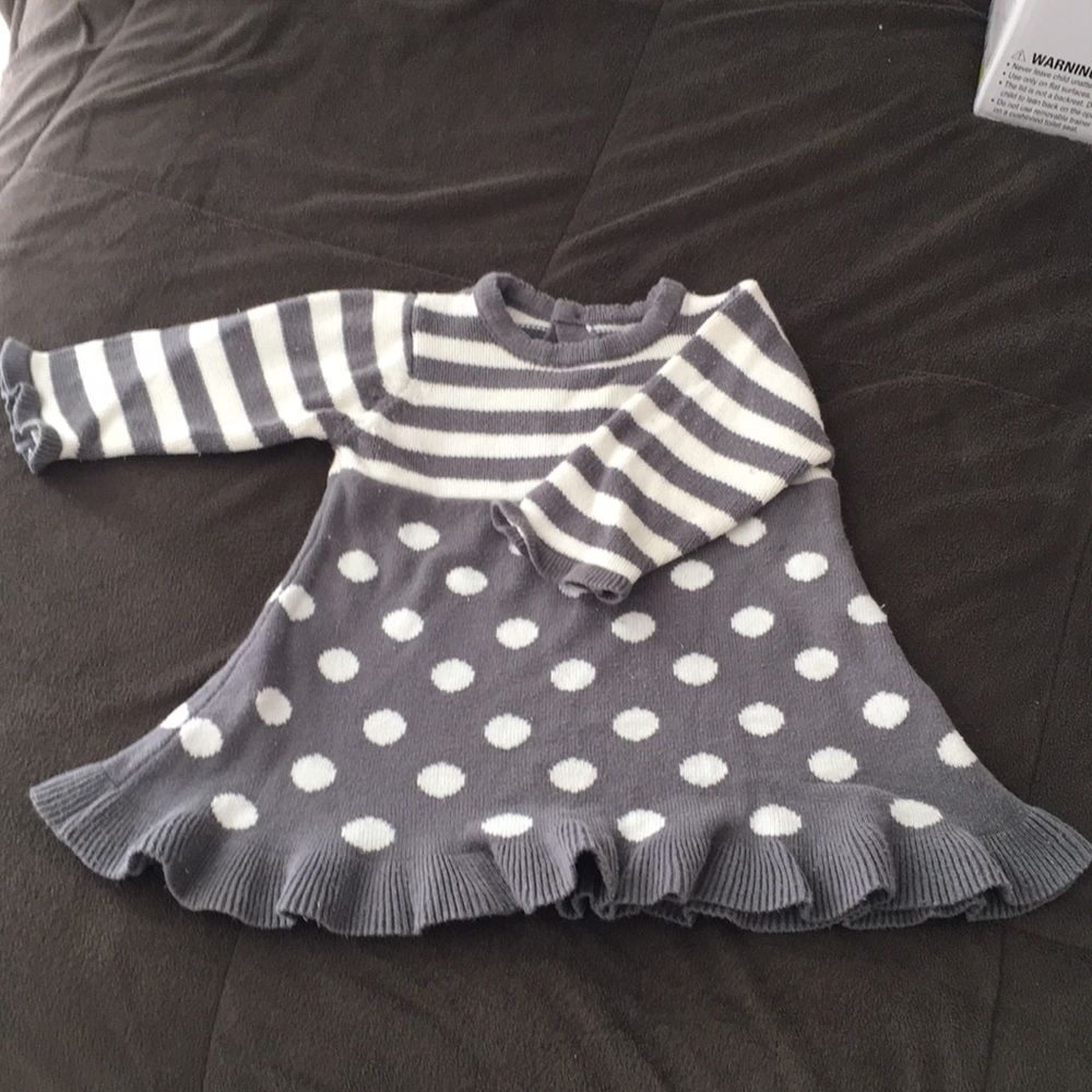 Baby girl polka dot winter dress.
